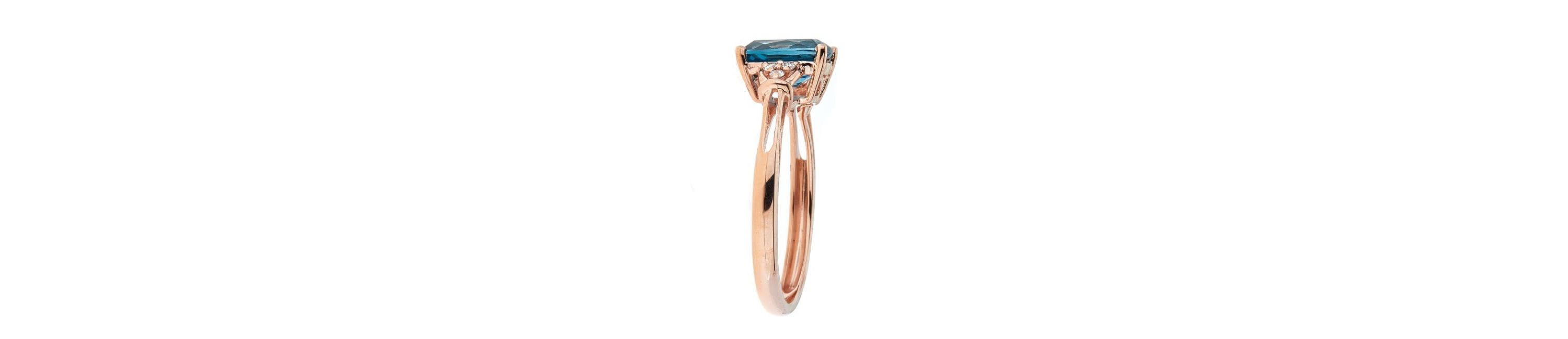 London Blue Topaz Ring in 10K Rose Gold