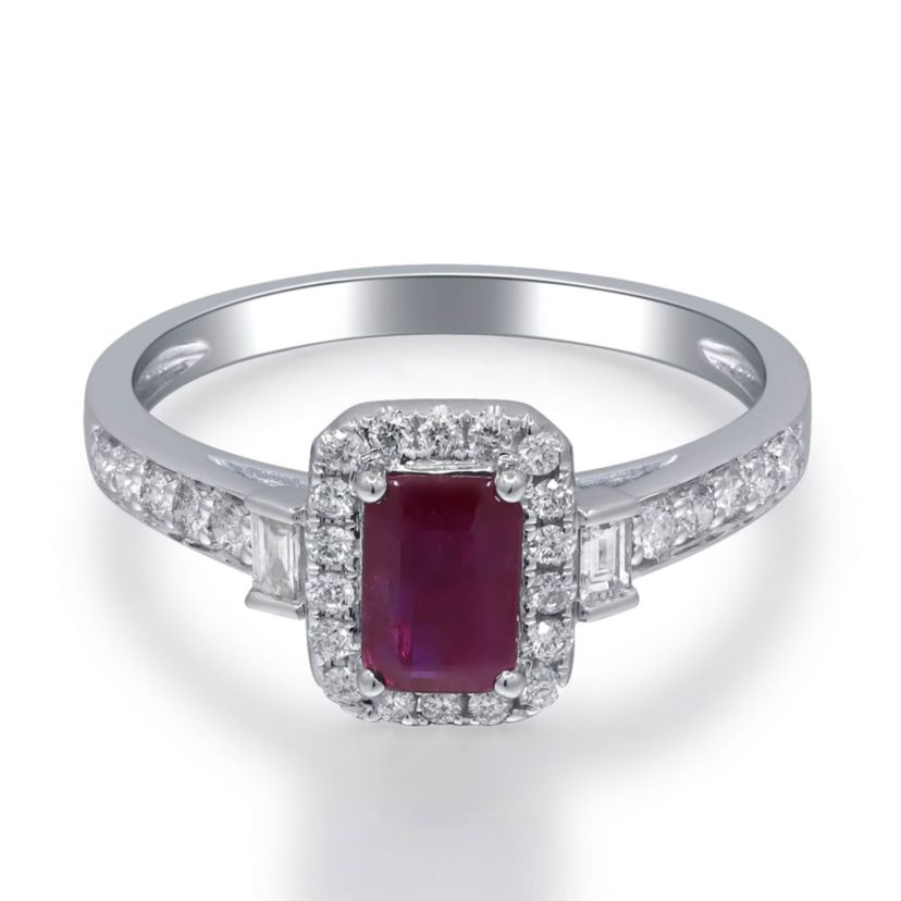 Ruby Ring in 14K White Gold