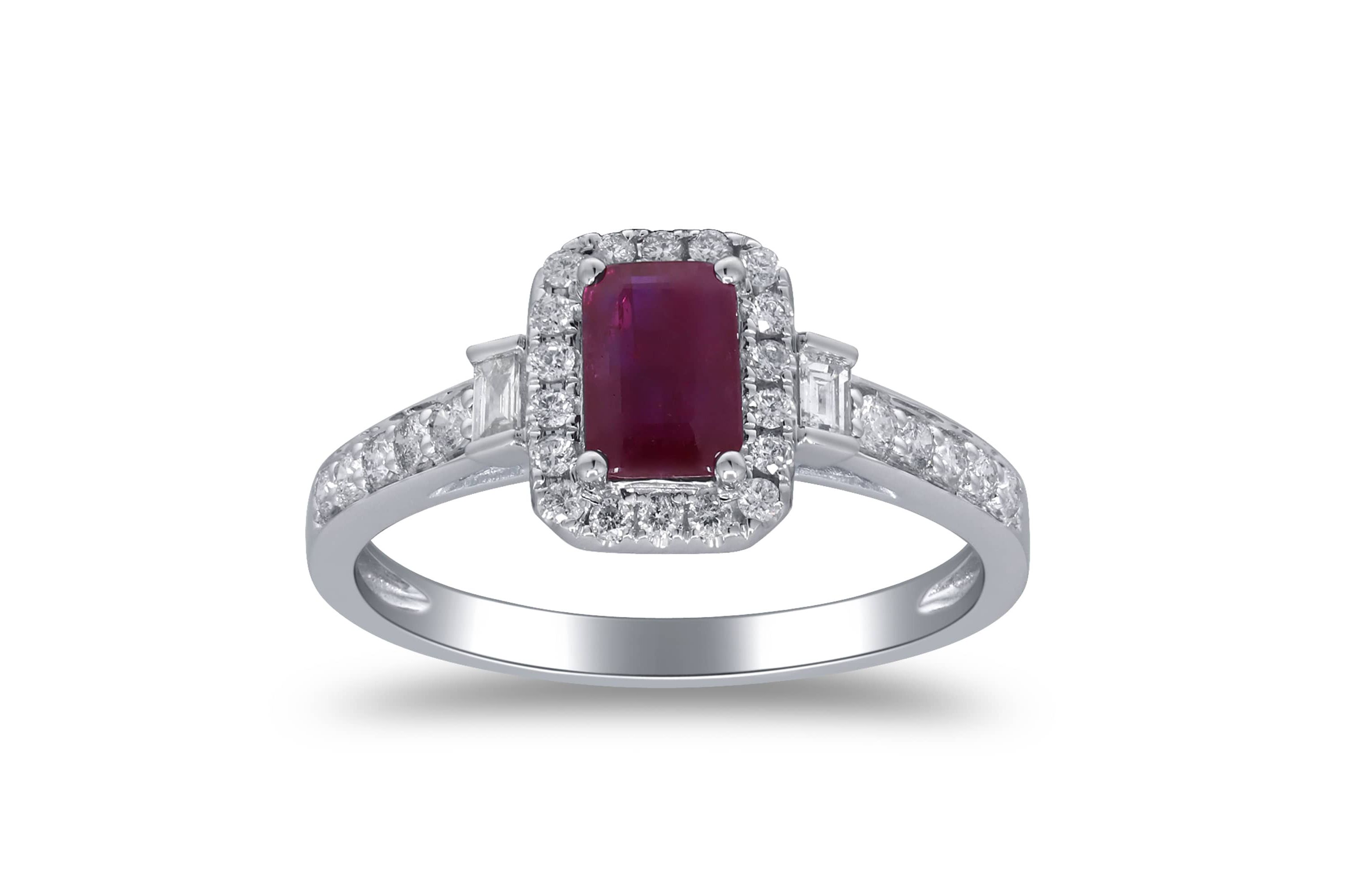 Ruby Ring in 14K White Gold