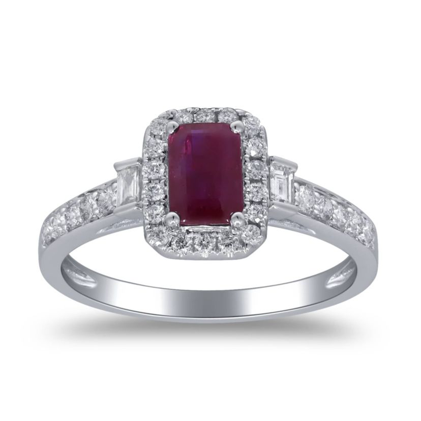 Ruby Ring in 14K White Gold