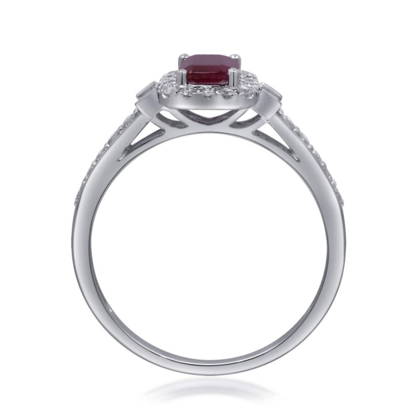 Ruby Ring in 14K White Gold