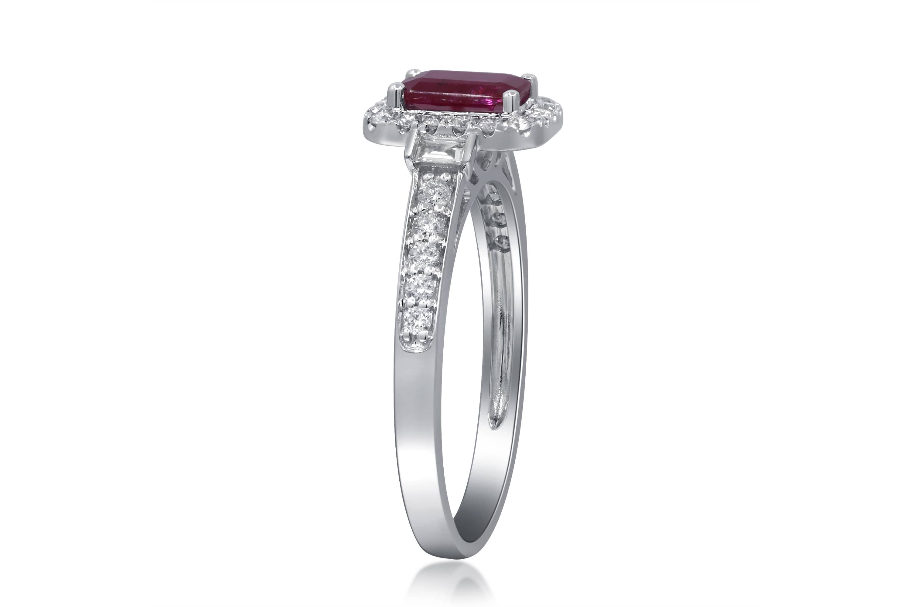 Ruby Ring in 14K White Gold