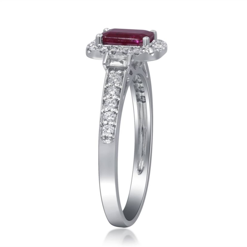 Ruby Ring in 14K White Gold