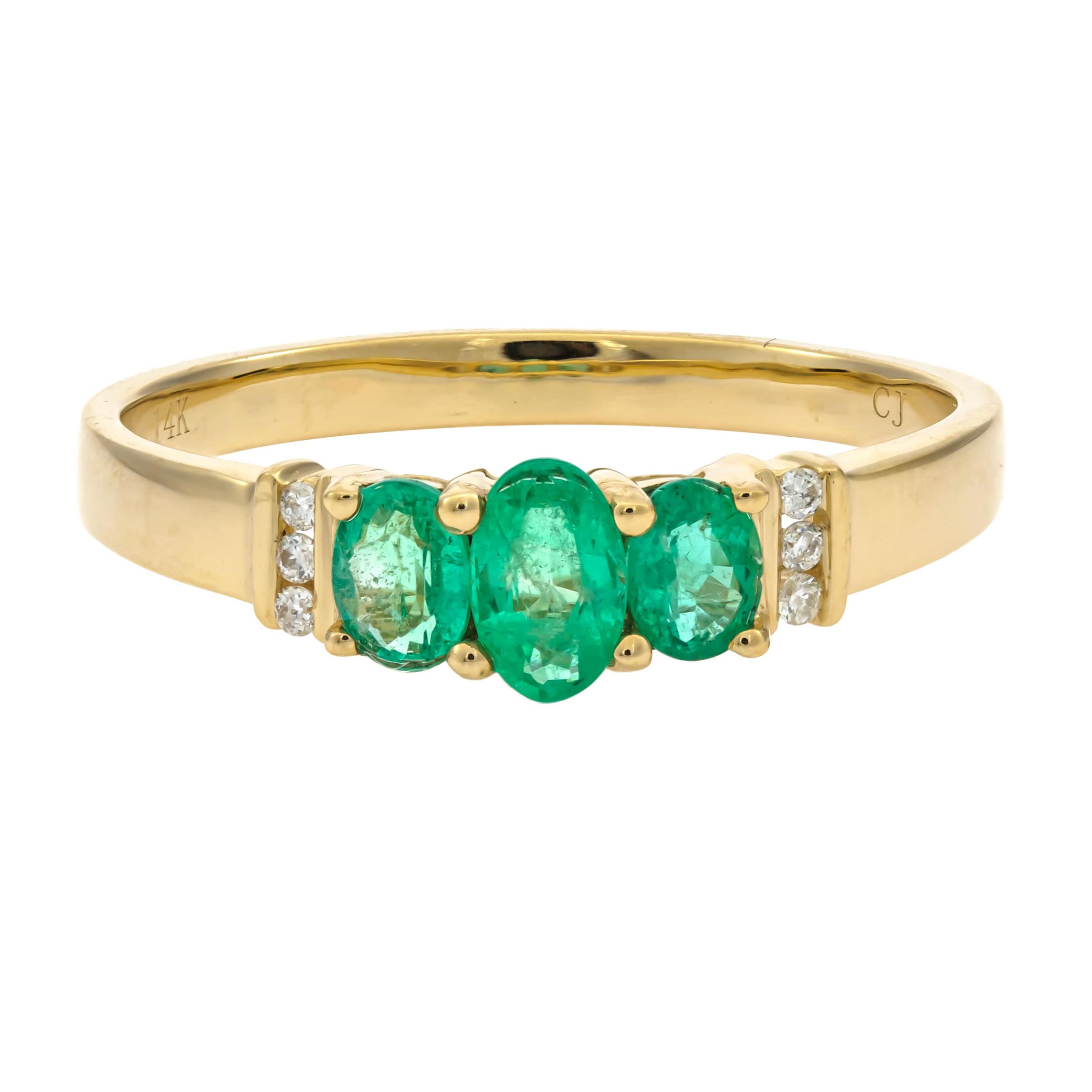 Emerald Ring in 14K Yellow Gold