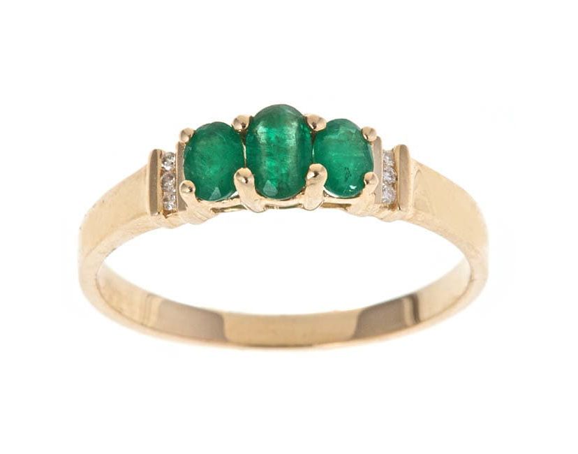 Emerald Ring in 14K Yellow Gold