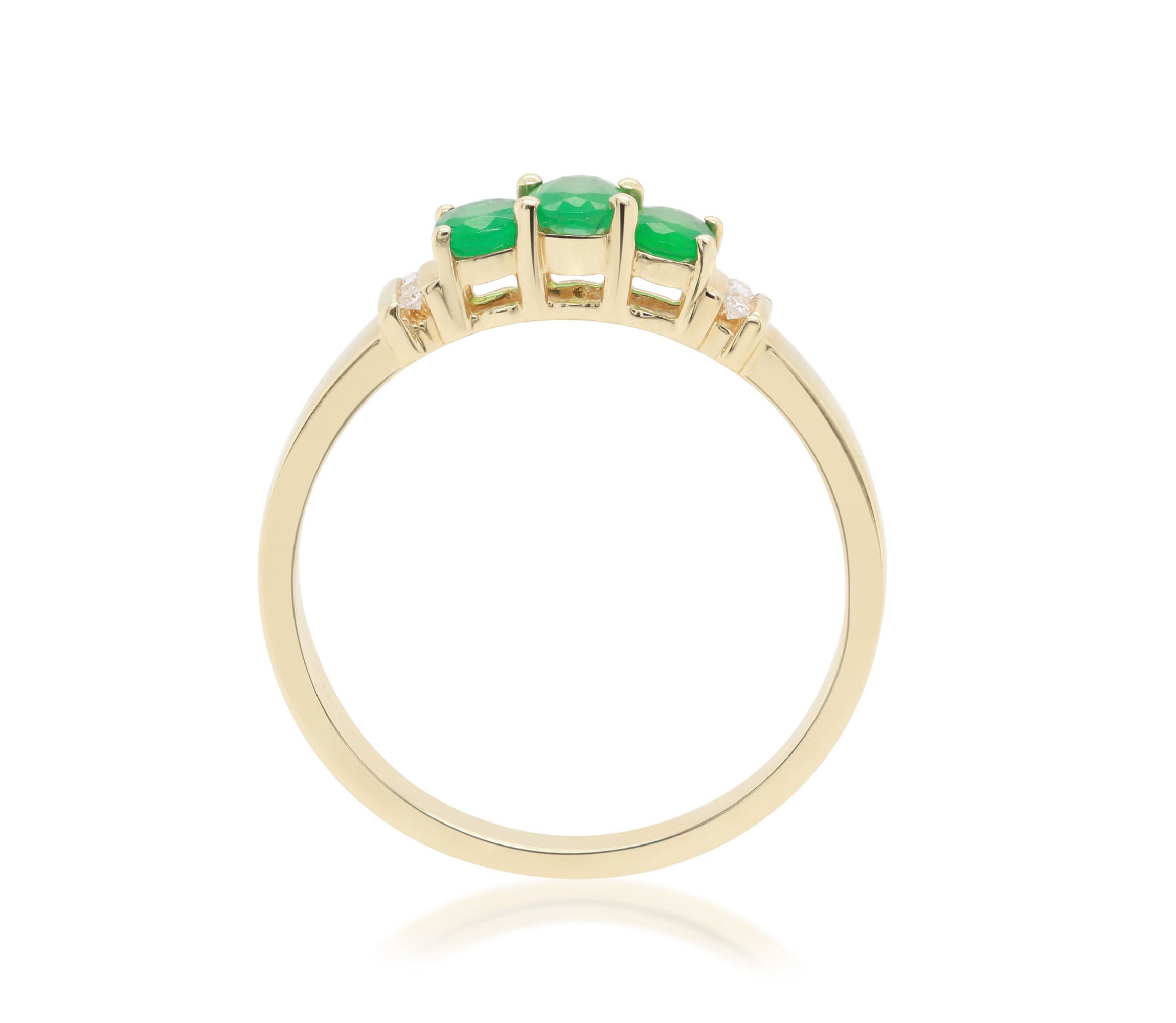 Emerald Ring in 14K Yellow Gold