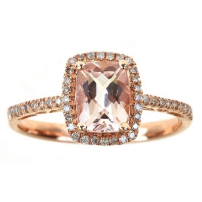 Anika and August Morganite Ring in 10K Rose Gold, 6