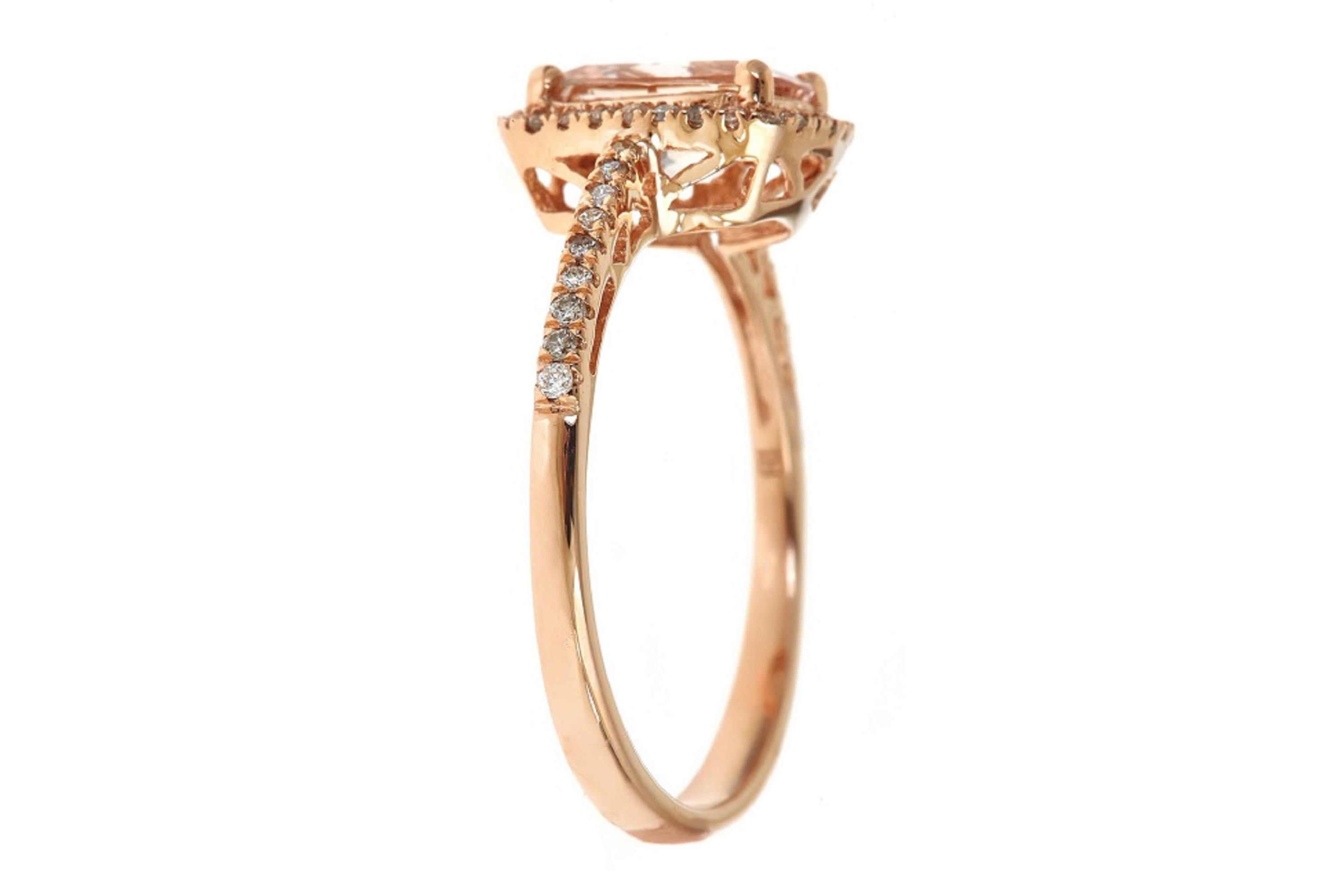 Morganite Ring in 10K Rose Gold
