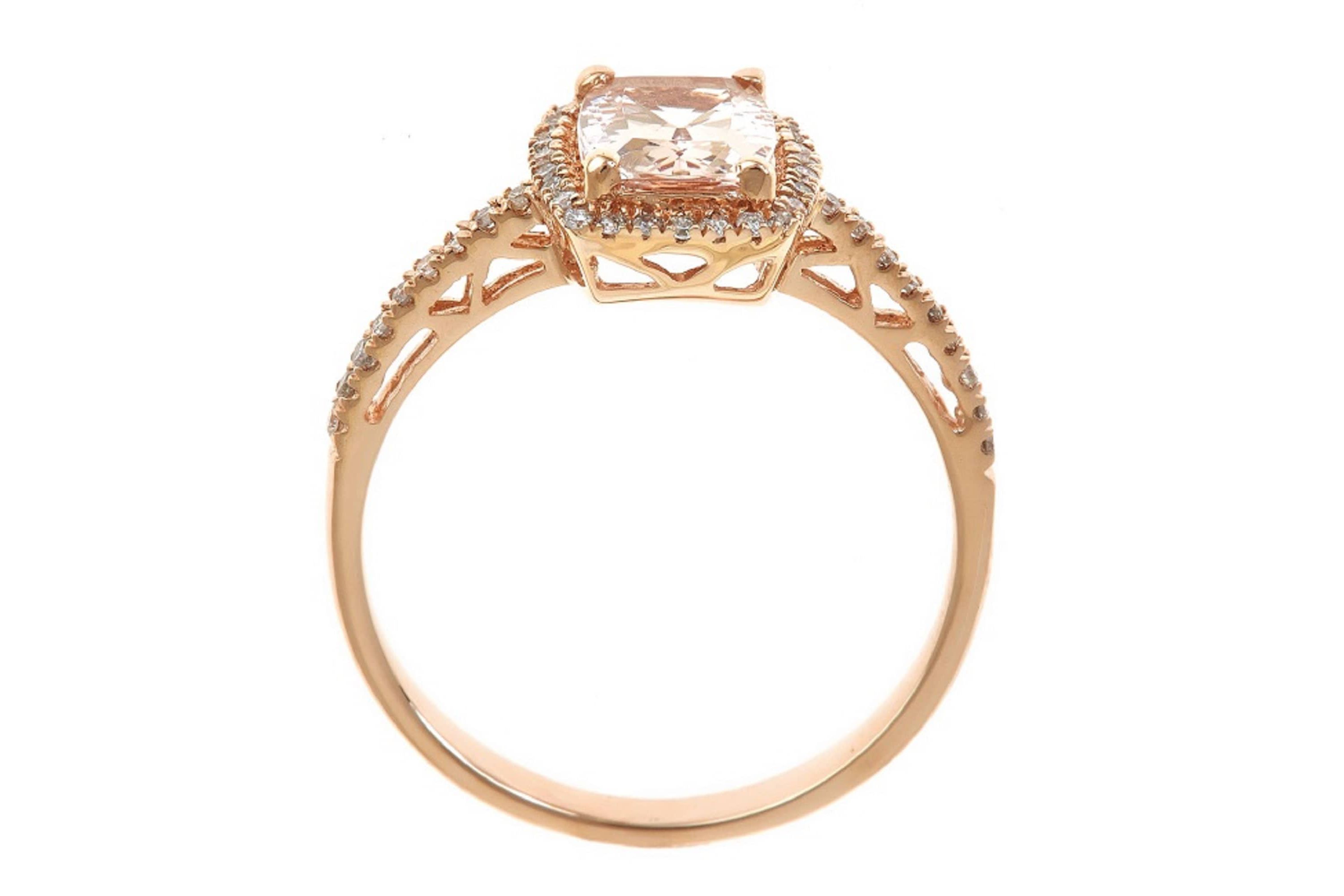 Morganite Ring in 10K Rose Gold