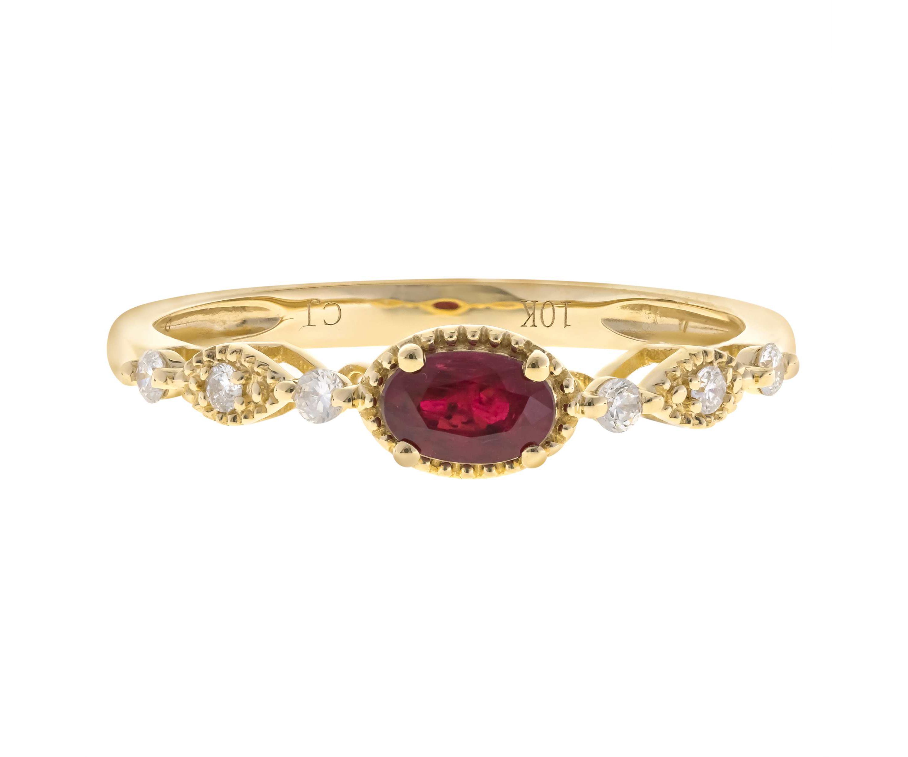 Ruby Ring in 10K Yellow Gold