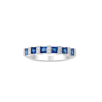 Anika and August Blue Sapphire Ring in 14K White Gold, 6
