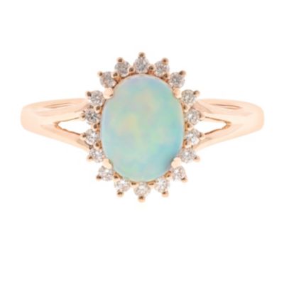 Anika and August Ethiopian Opal Ring in 14K Rose Gold