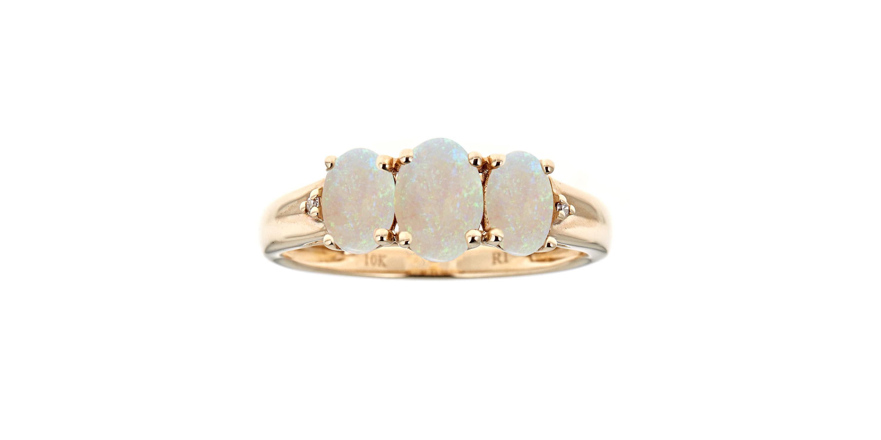 Ethiopian Opal Ring in 10K Yellow Gold