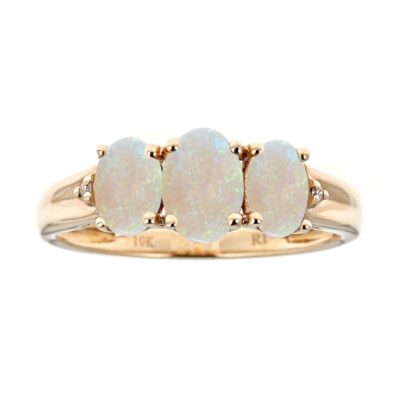 Ethiopian Opal Ring in 10K Yellow Gold