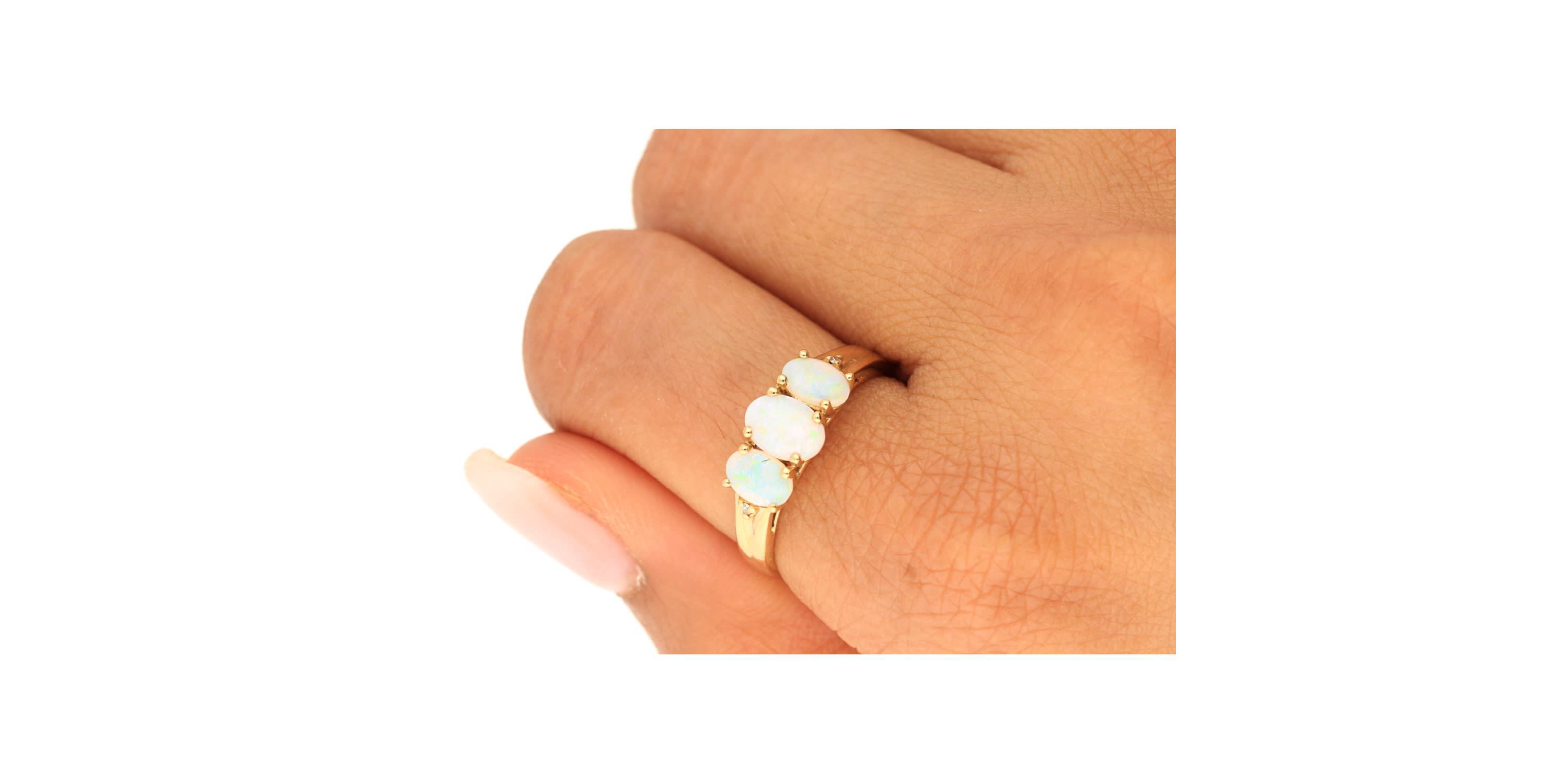 Ethiopian Opal Ring in 10K Yellow Gold