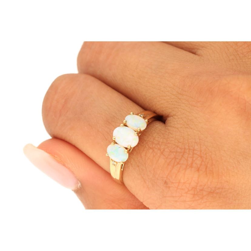 Ethiopian Opal Ring in 10K Yellow Gold