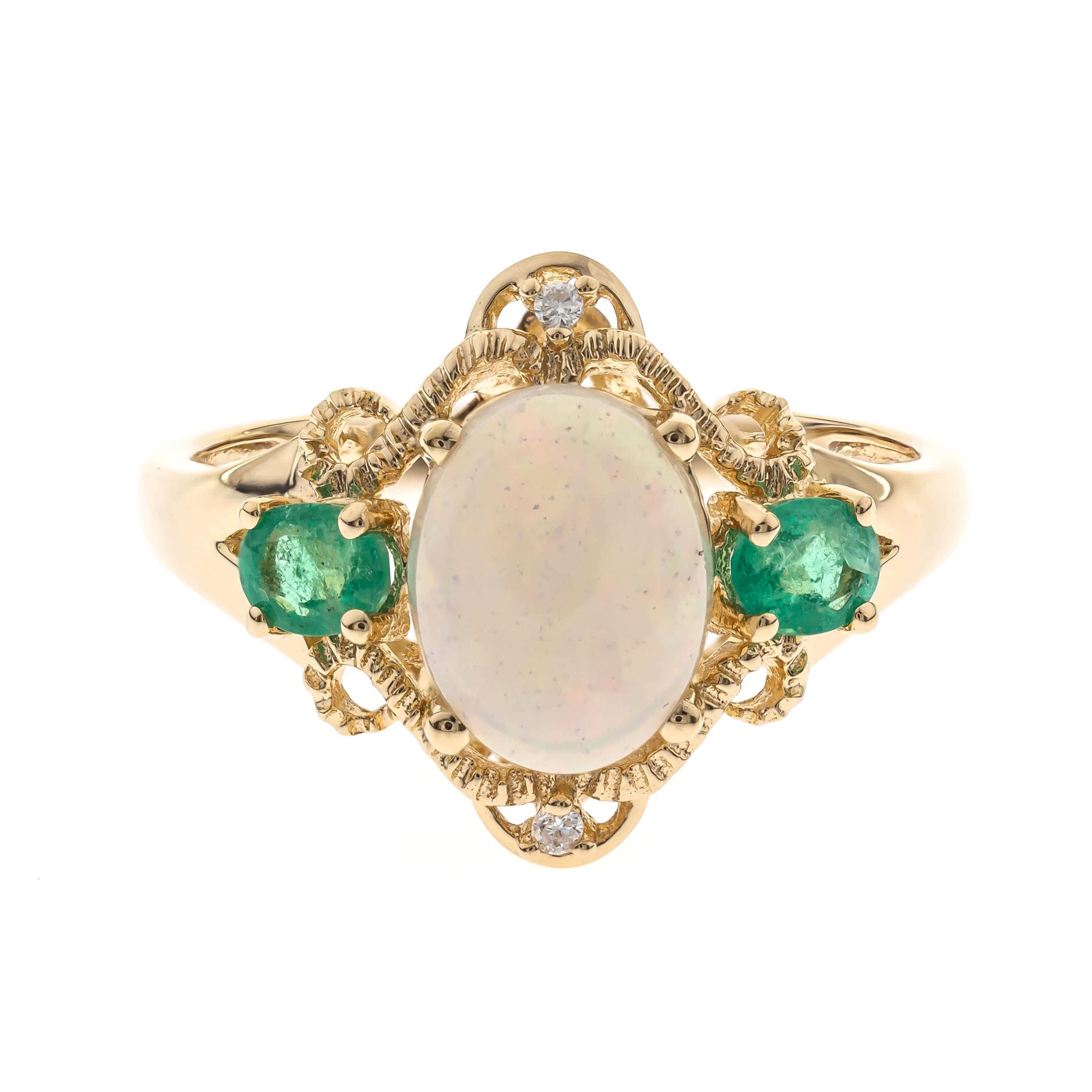 Ethiopian Opal Ring in 14K Yellow Gold
