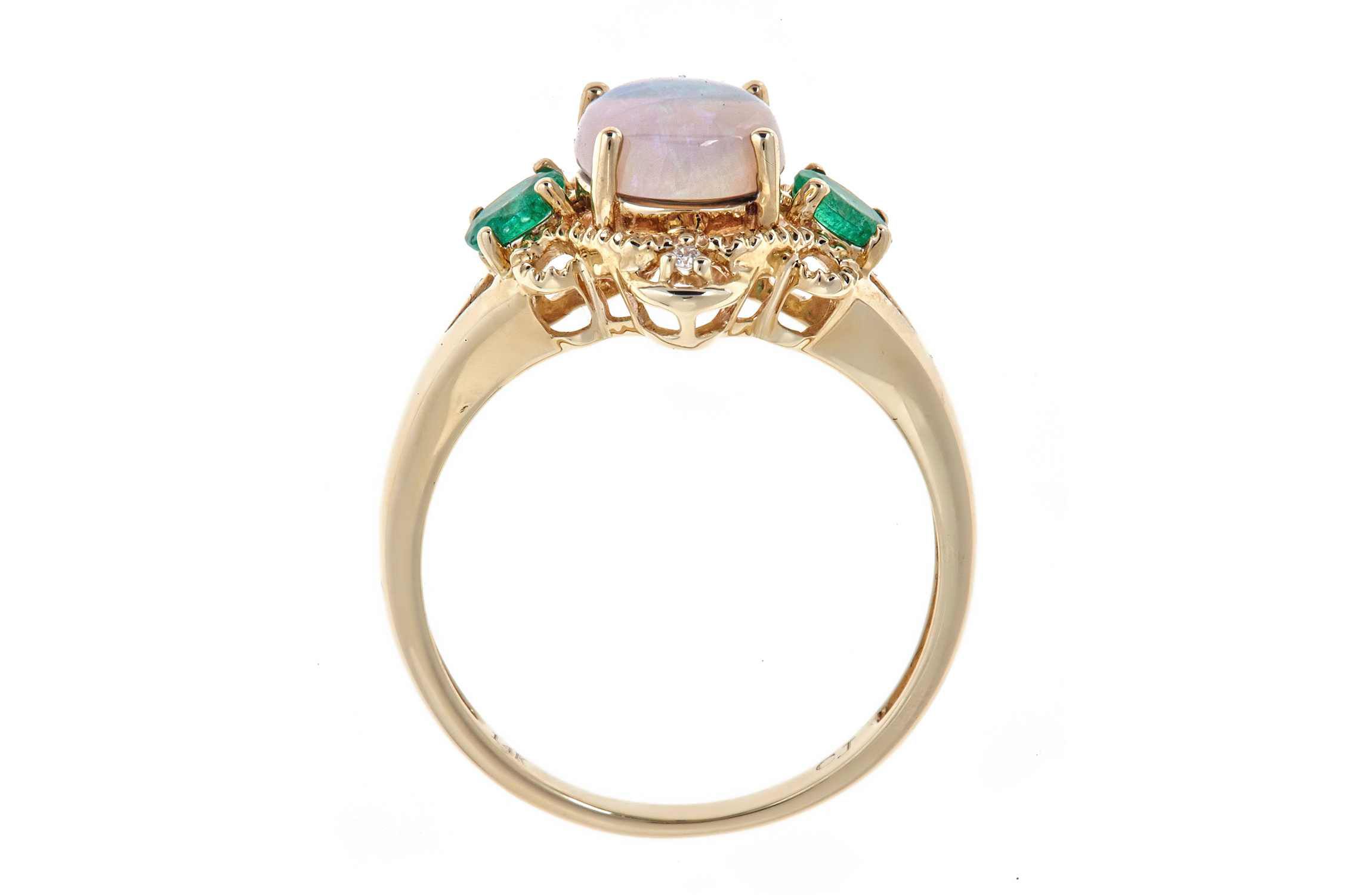 Ethiopian Opal Ring in 14K Yellow Gold