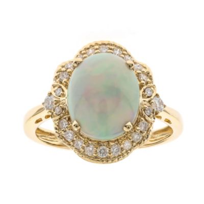 Anika and August Ethiopian Opal Ring in 14K Yellow Gold