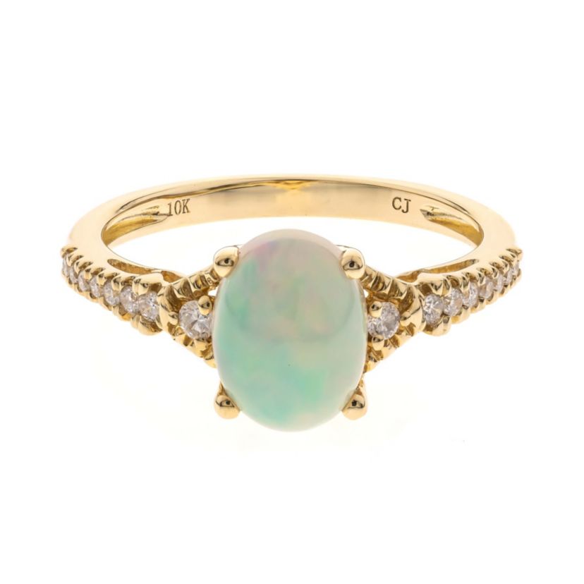 Ethiopian Opal Ring in 10K Yellow Gold