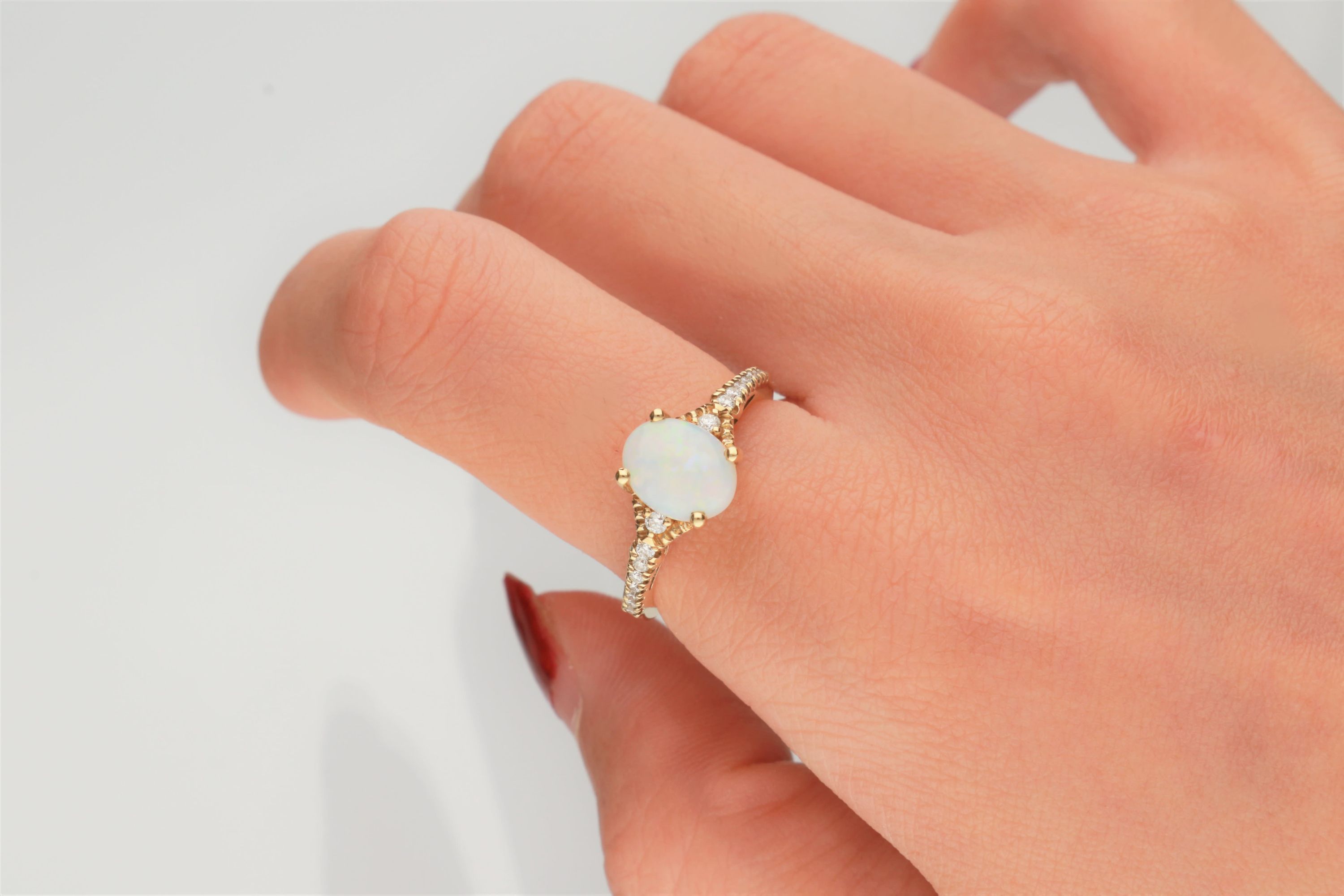 Ethiopian Opal Ring in 10K Yellow Gold