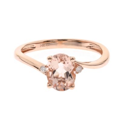 Anika and August Morganite Ring in 14K Rose Gold, 6
