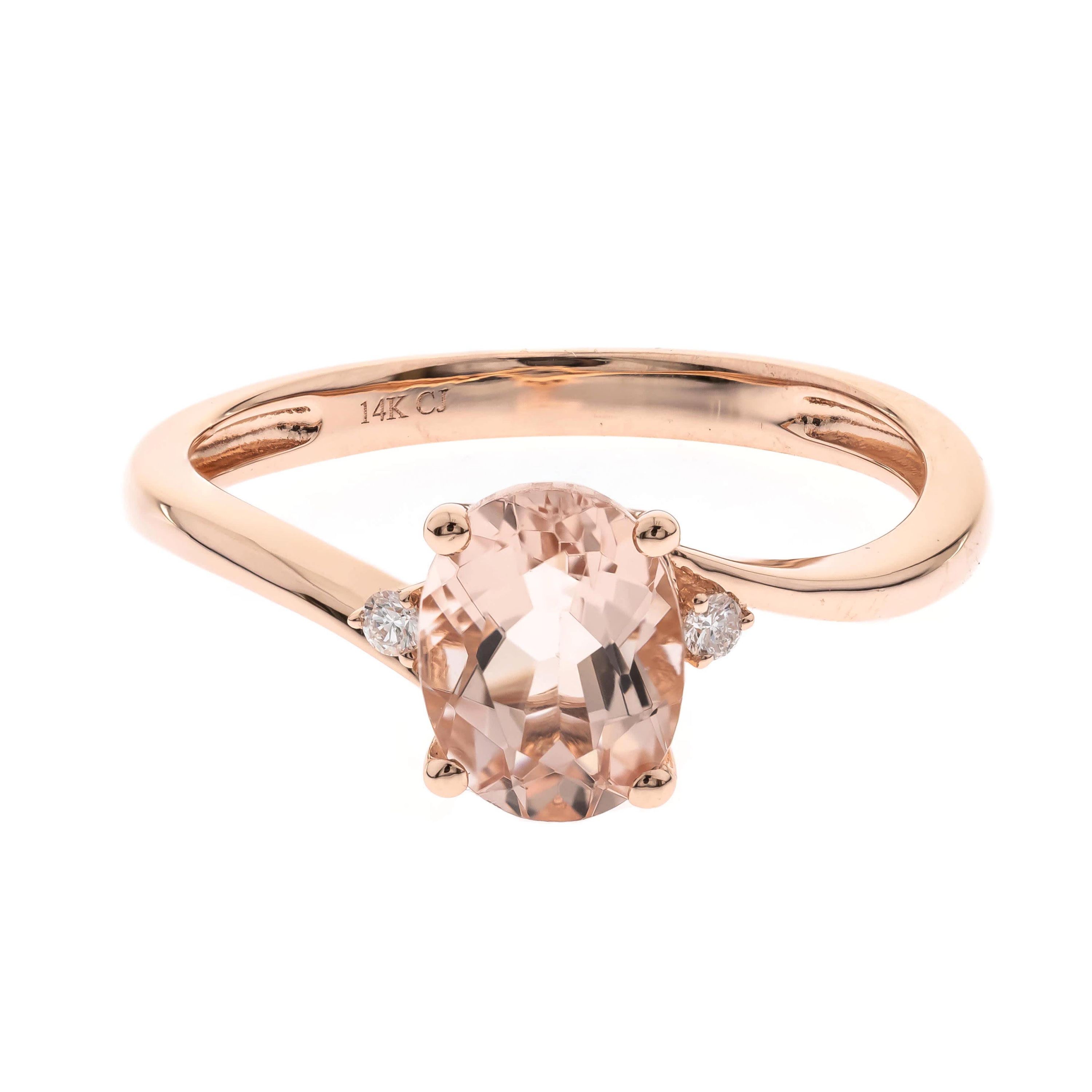 Morganite Ring in 14K Rose Gold