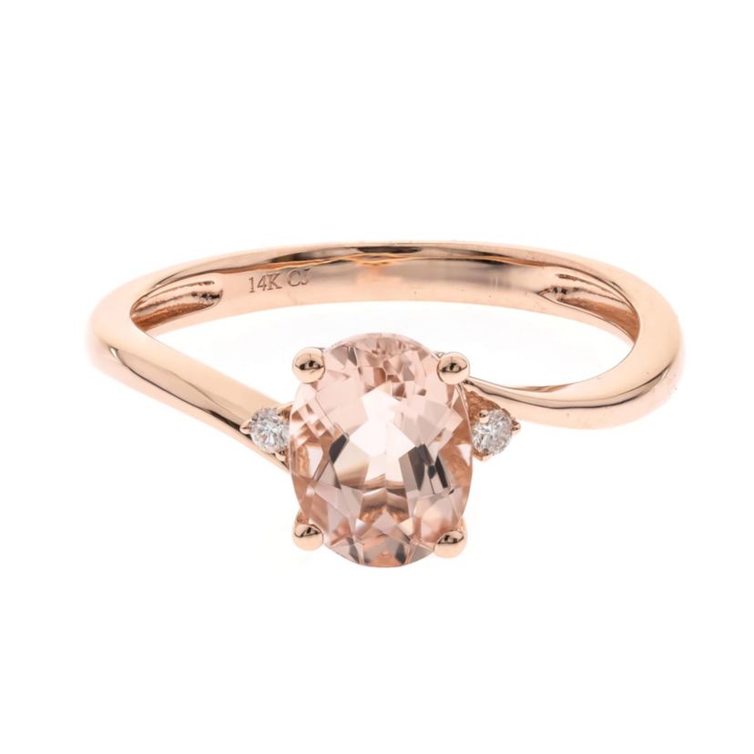 Morganite Ring in 14K Rose Gold
