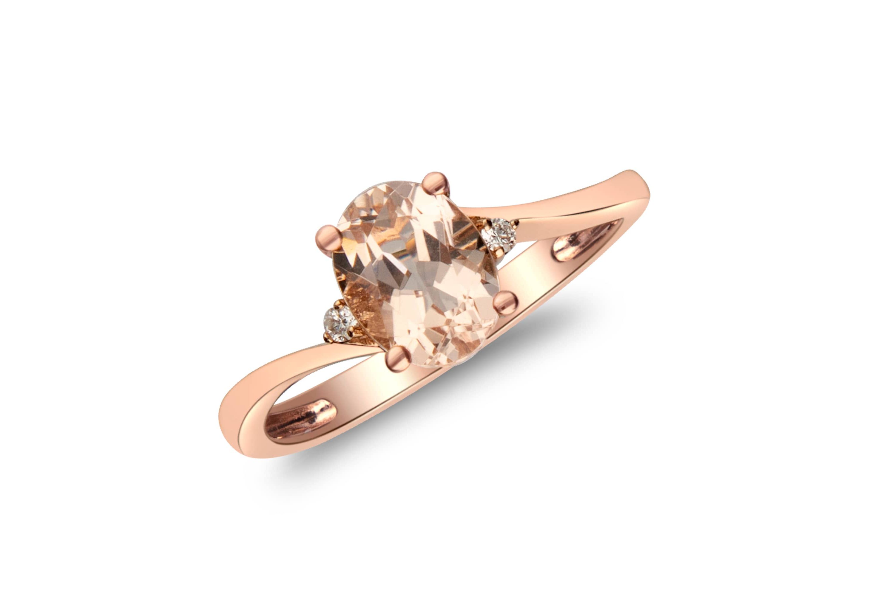 Morganite Ring in 14K Rose Gold