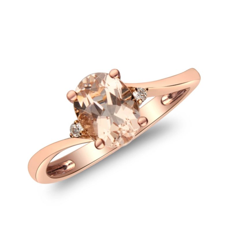 Morganite Ring in 14K Rose Gold