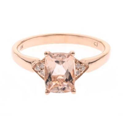 Anika and August Morganite Ring in 14K Rose Gold, 6