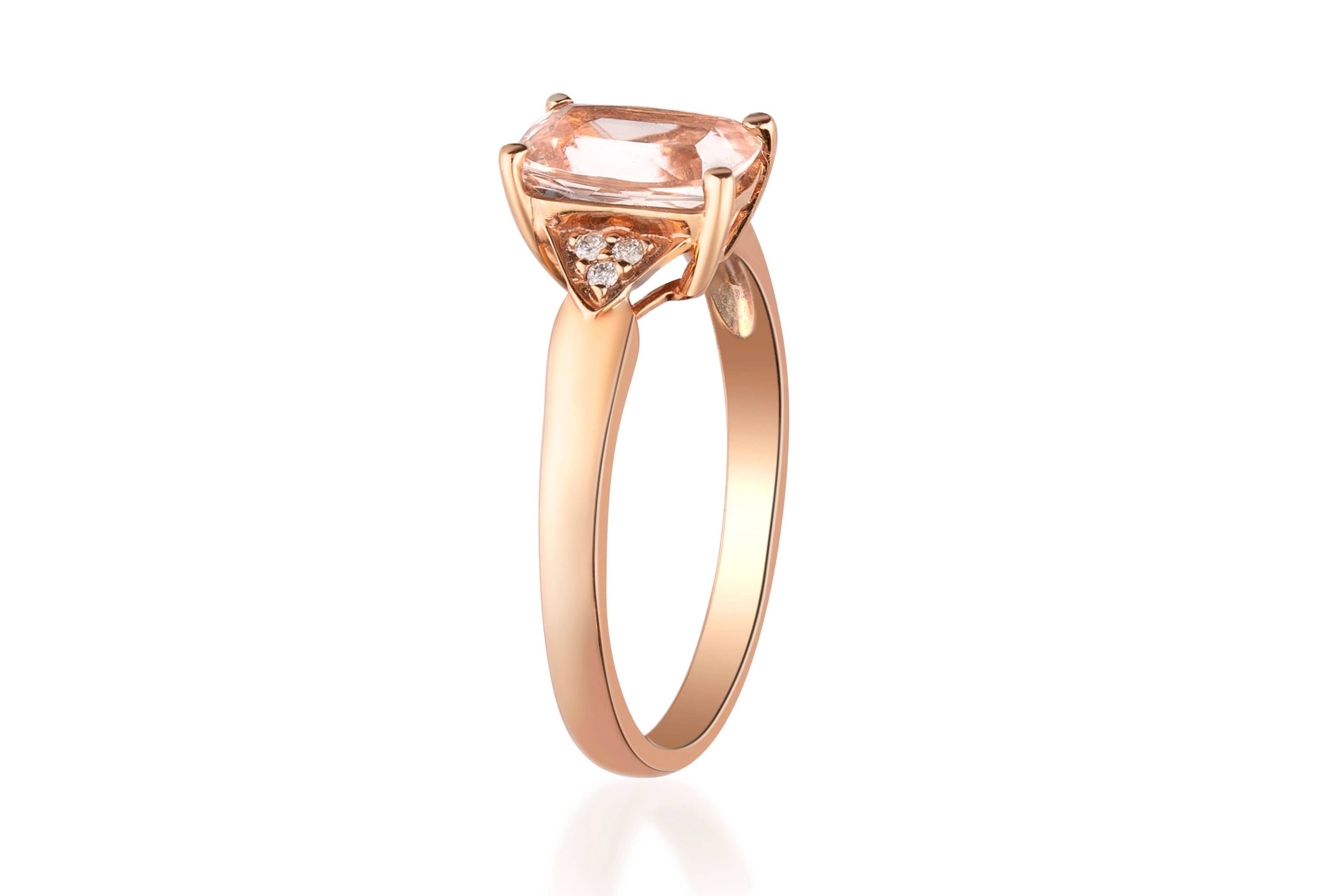 Morganite Ring in 14K Rose Gold