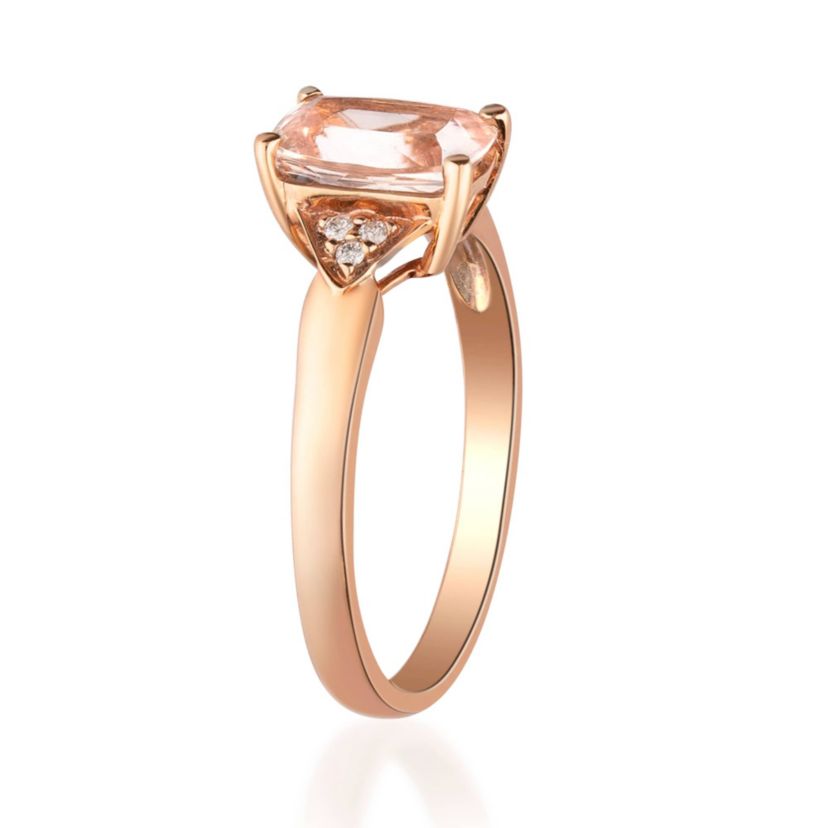 Morganite Ring in 14K Rose Gold