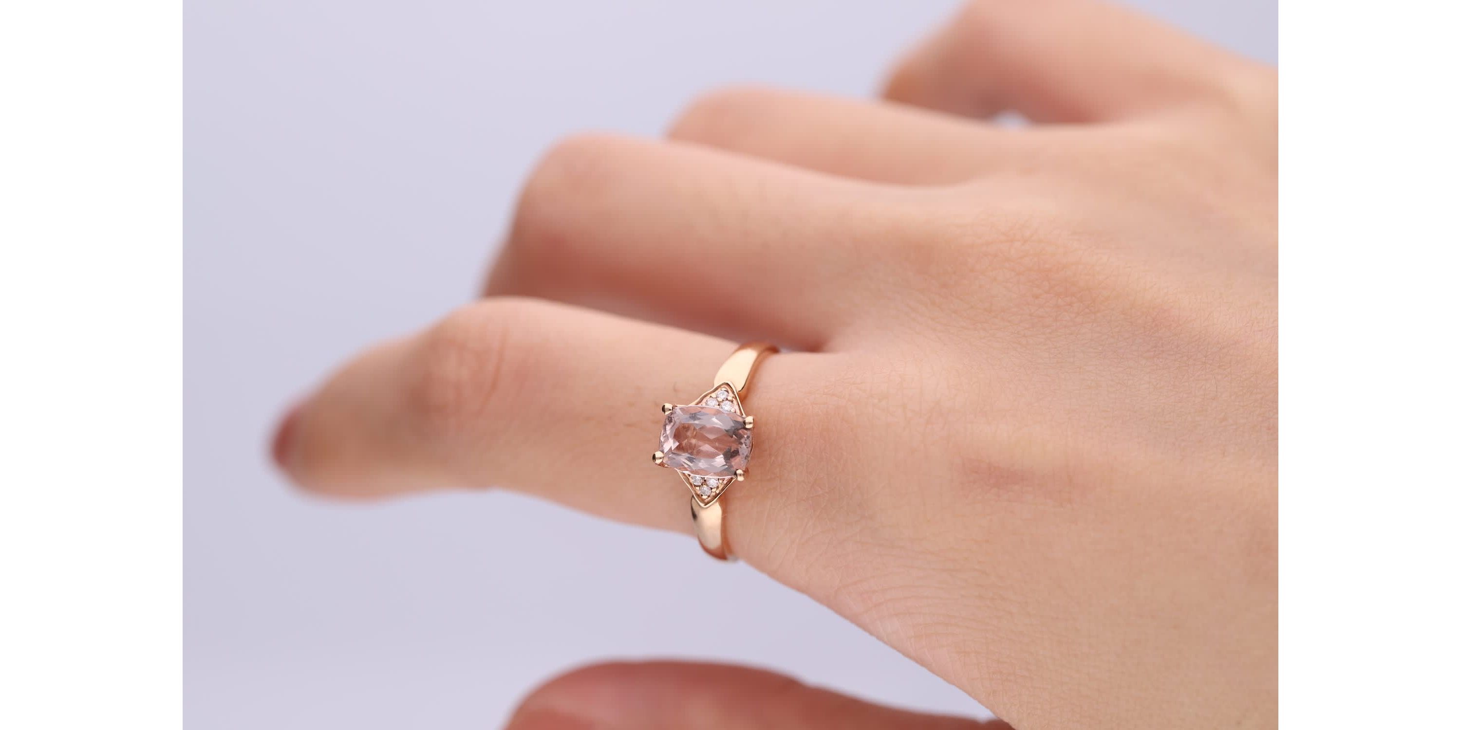 Morganite Ring in 14K Rose Gold