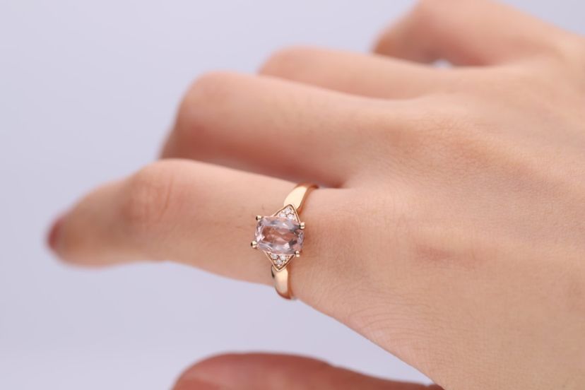 Morganite Ring in 14K Rose Gold