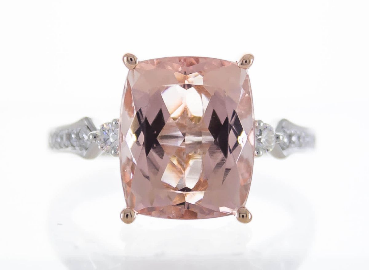 Morganite Ring in 14K Two-Tone Gold