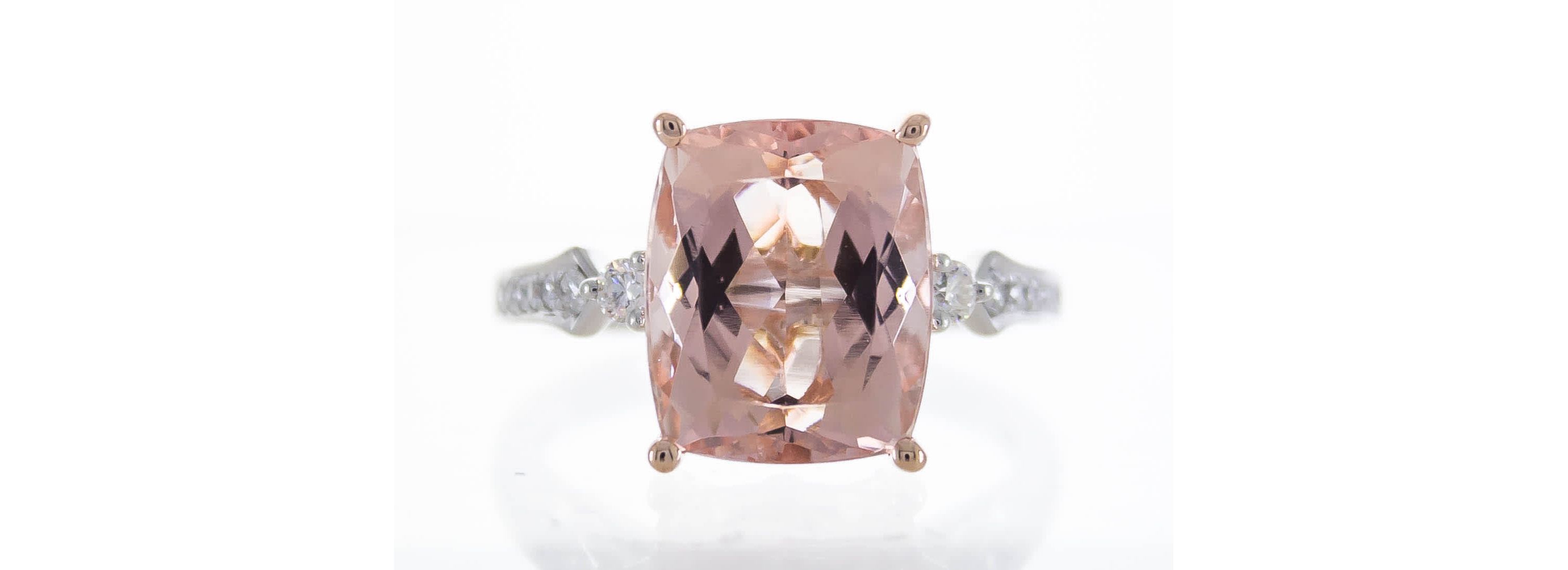 Morganite Ring in 14K Two-Tone Gold