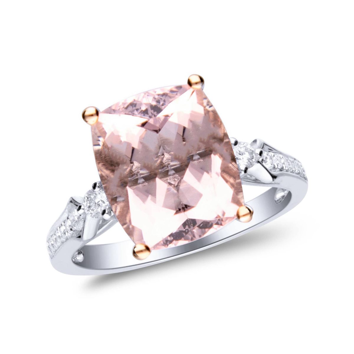 Morganite Ring in 14K Two-Tone Gold