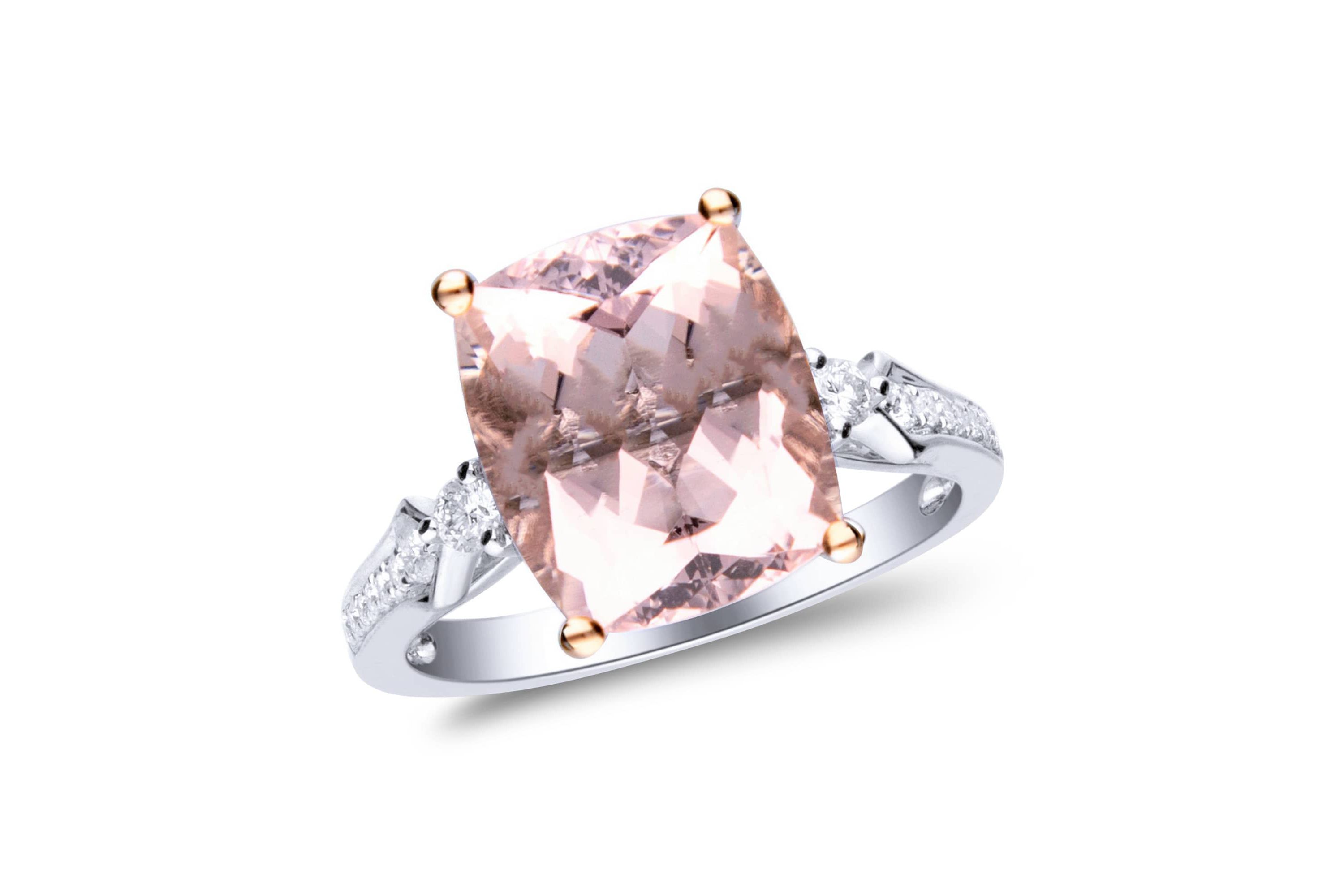 Morganite Ring in 14K Two-Tone Gold