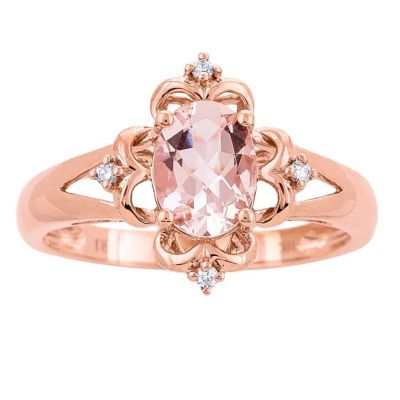 Anika and August Morganite Ring in 10K Rose Gold, 6