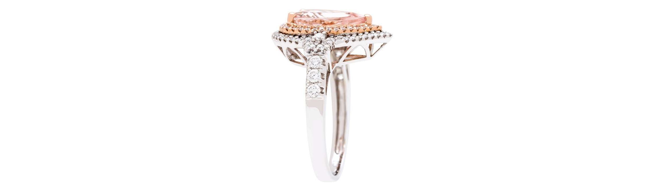 Morganite Ring in 14K Two-Tone Gold