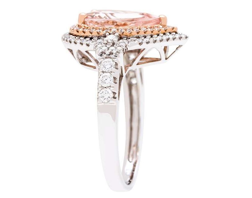 Morganite Ring in 14K Two-Tone Gold