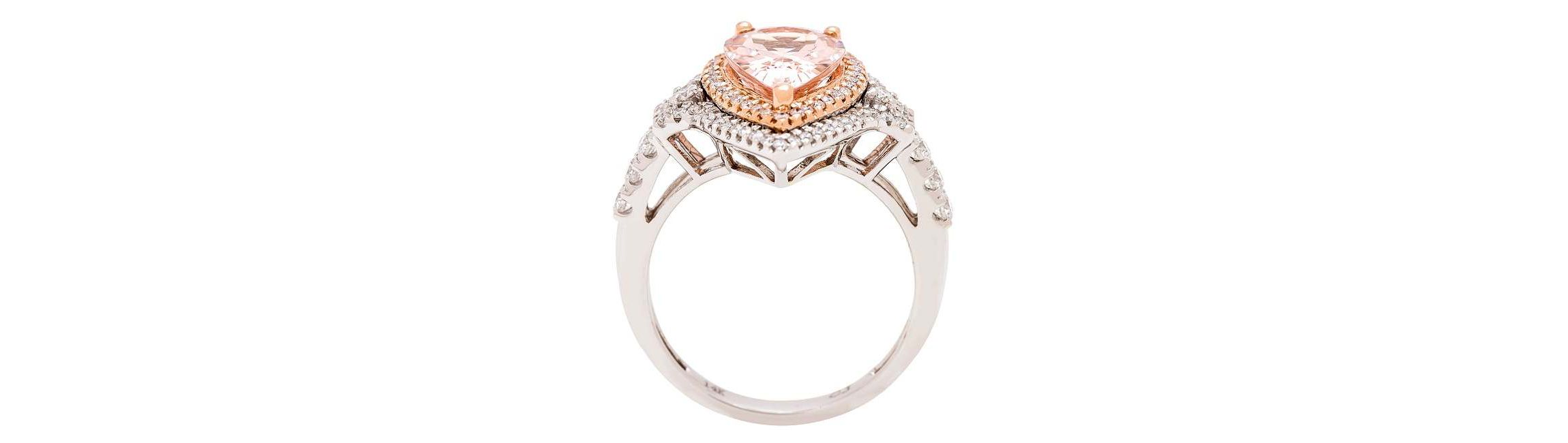 Morganite Ring in 14K Two-Tone Gold
