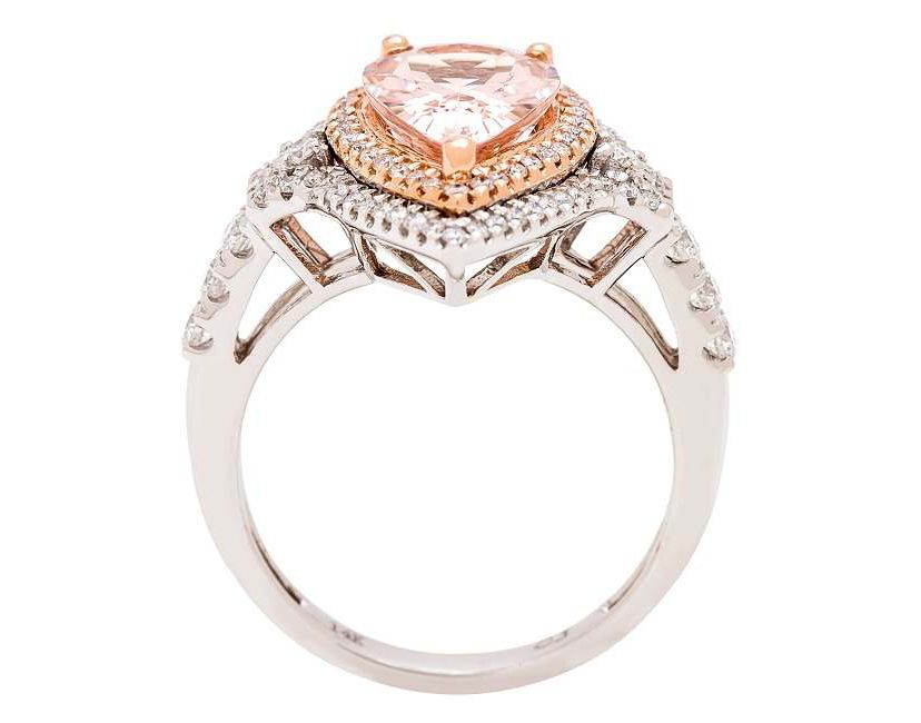 Morganite Ring in 14K Two-Tone Gold