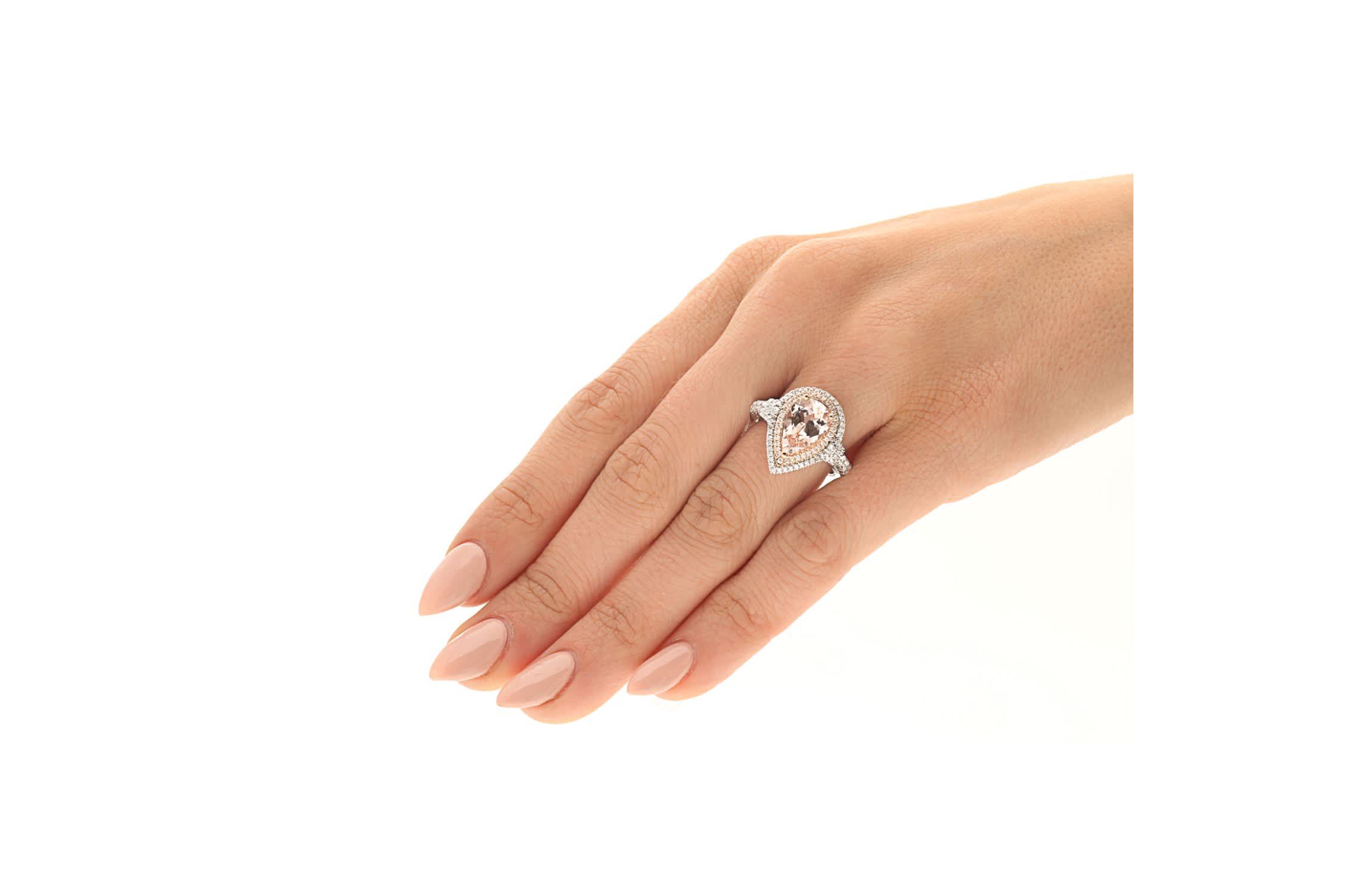 Morganite Ring in 14K Two-Tone Gold