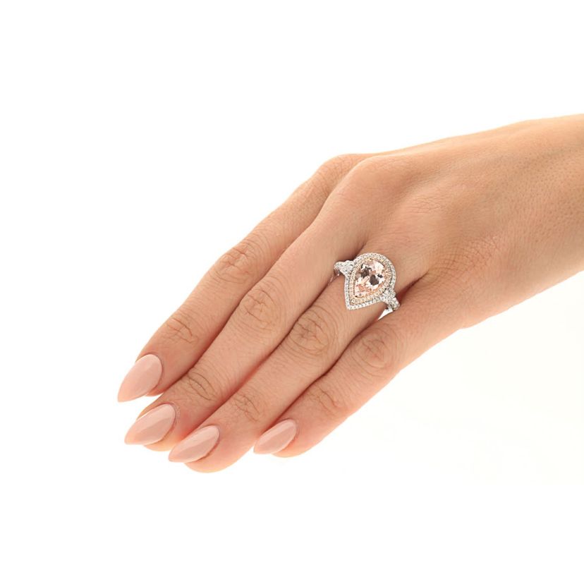 Morganite Ring in 14K Two-Tone Gold