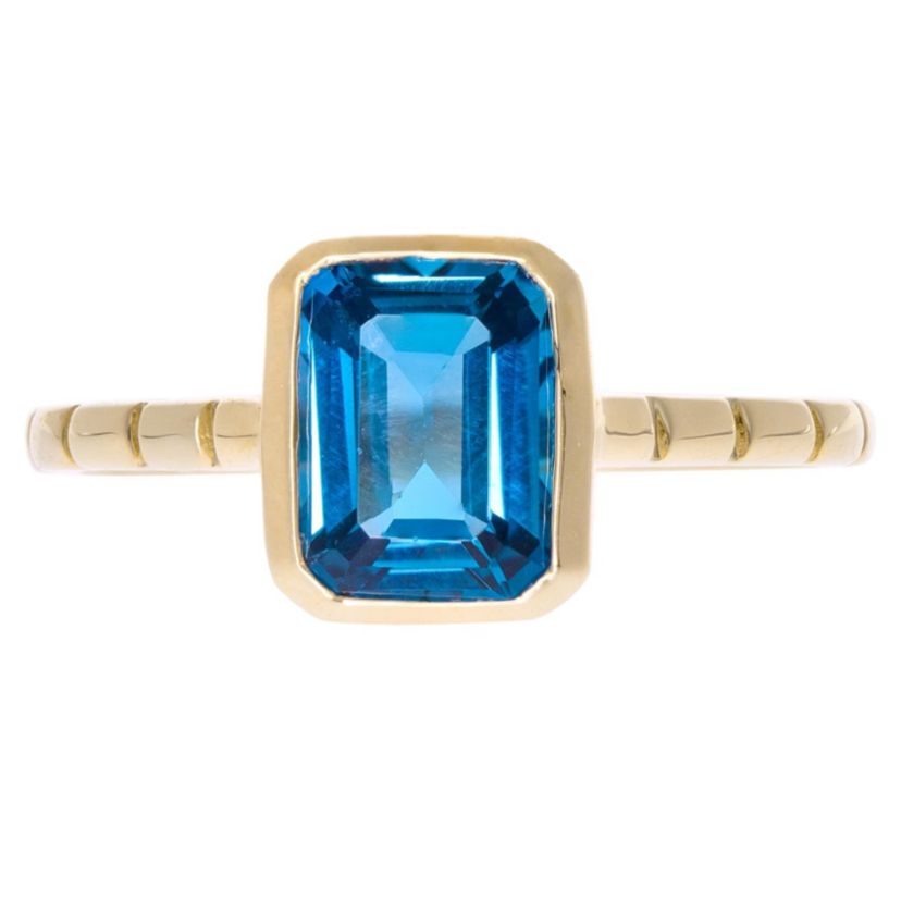 BLUE TOPAZ Ring in 10K YELLOW GOLD