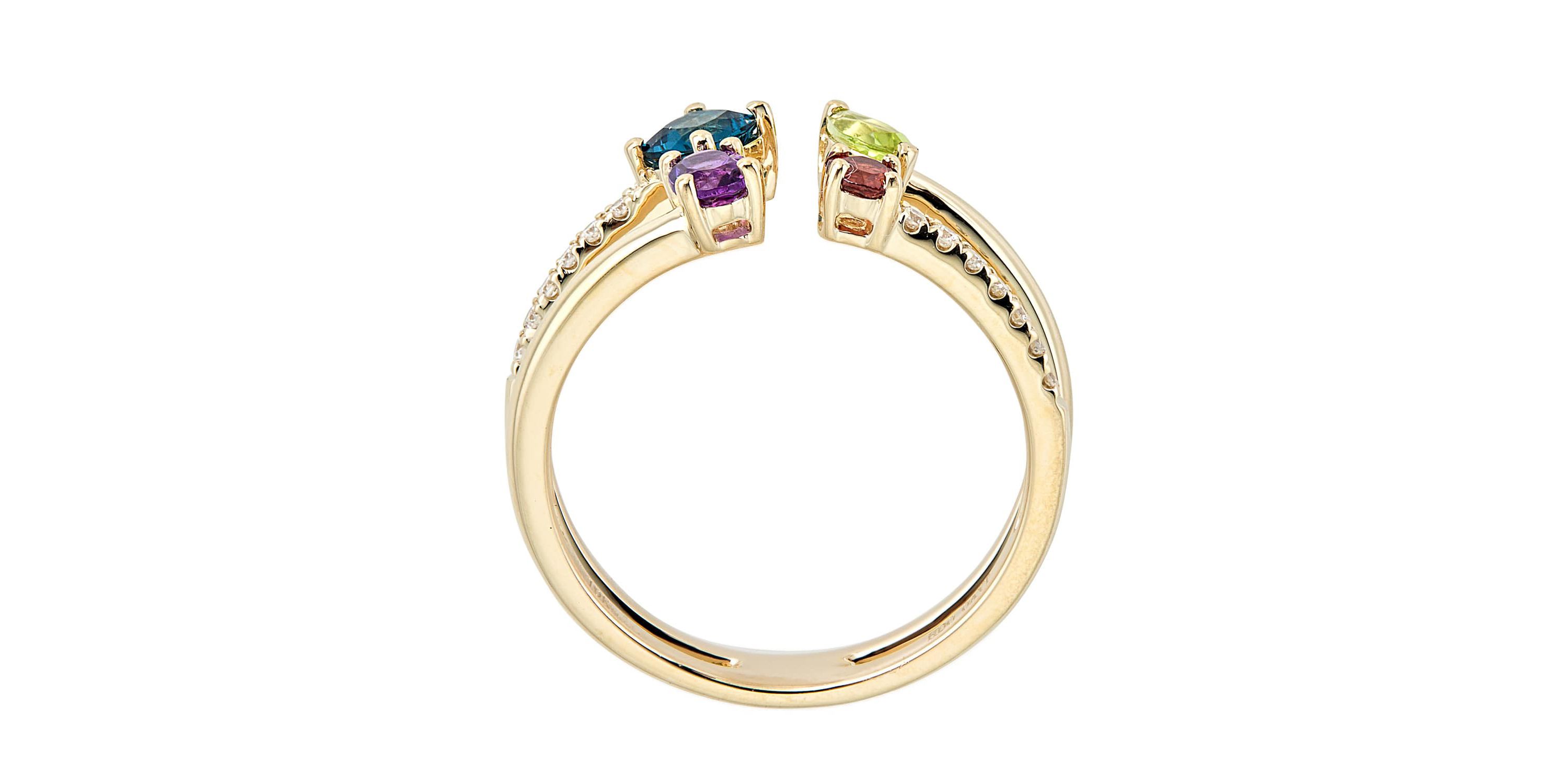 BLUE TOPAZ Ring in 10K YELLOW GOLD