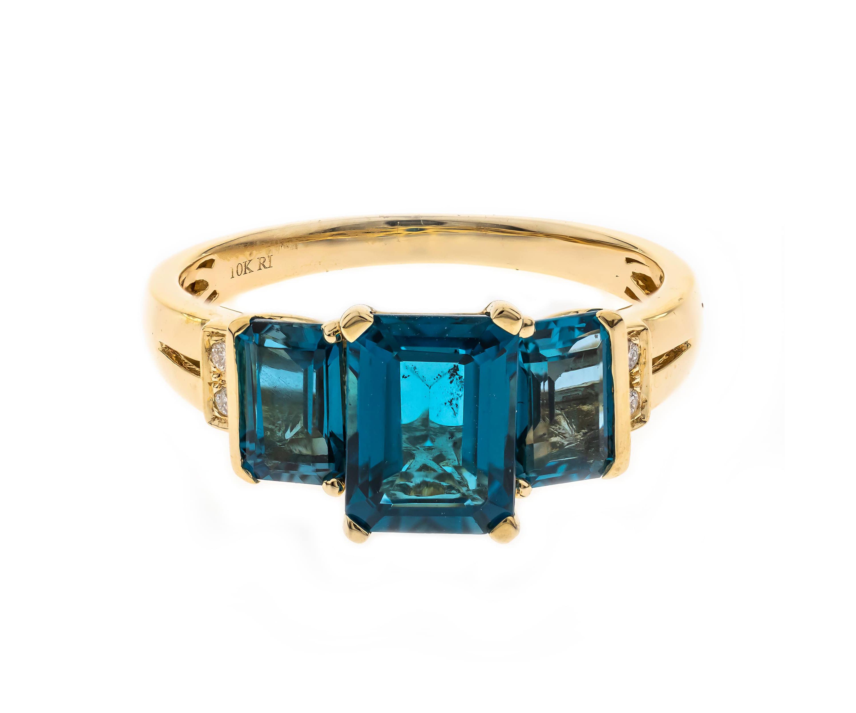 BLUE TOPAZ Ring in 10K YELLOW GOLD