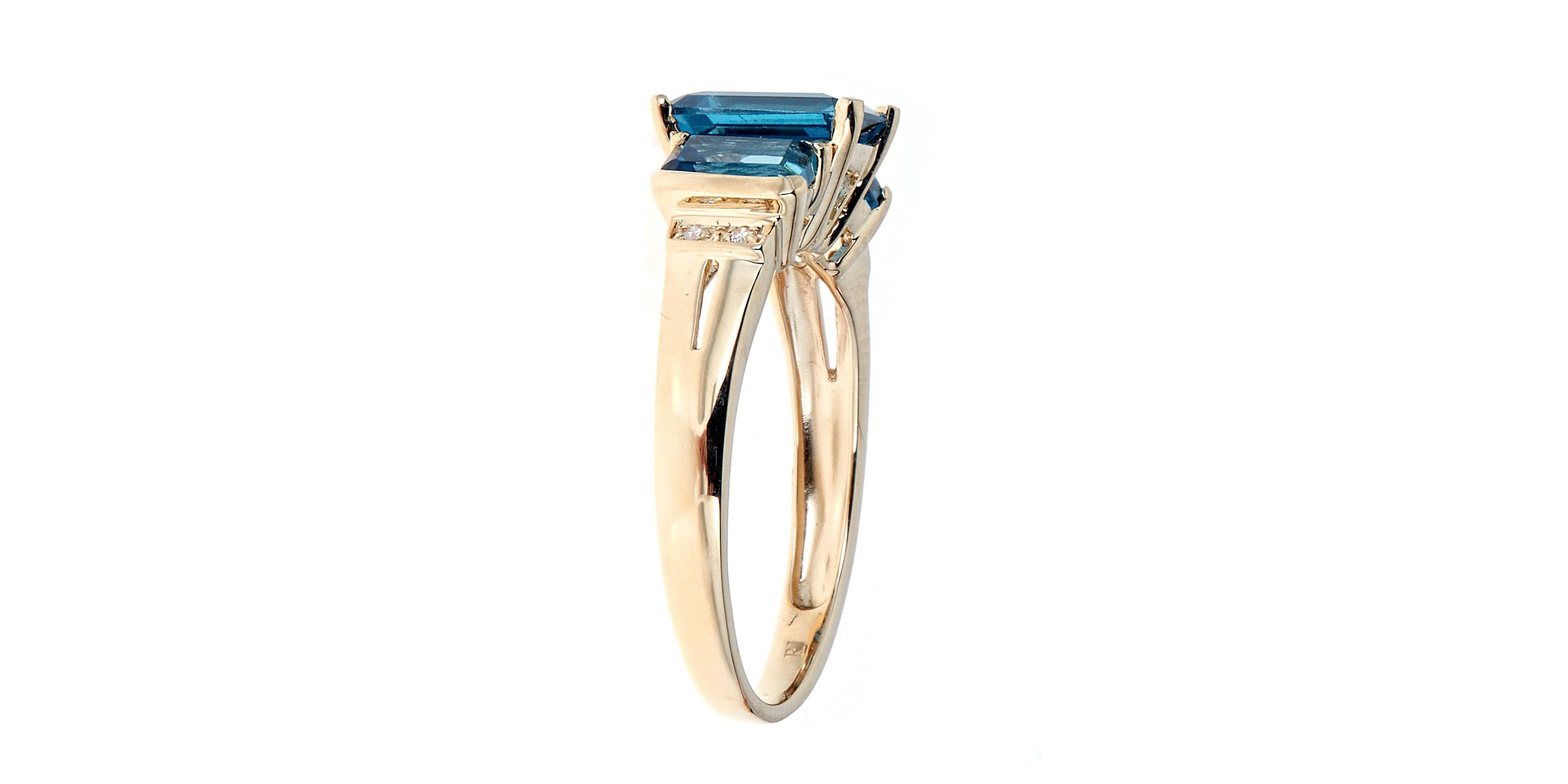 BLUE TOPAZ Ring in 10K YELLOW GOLD